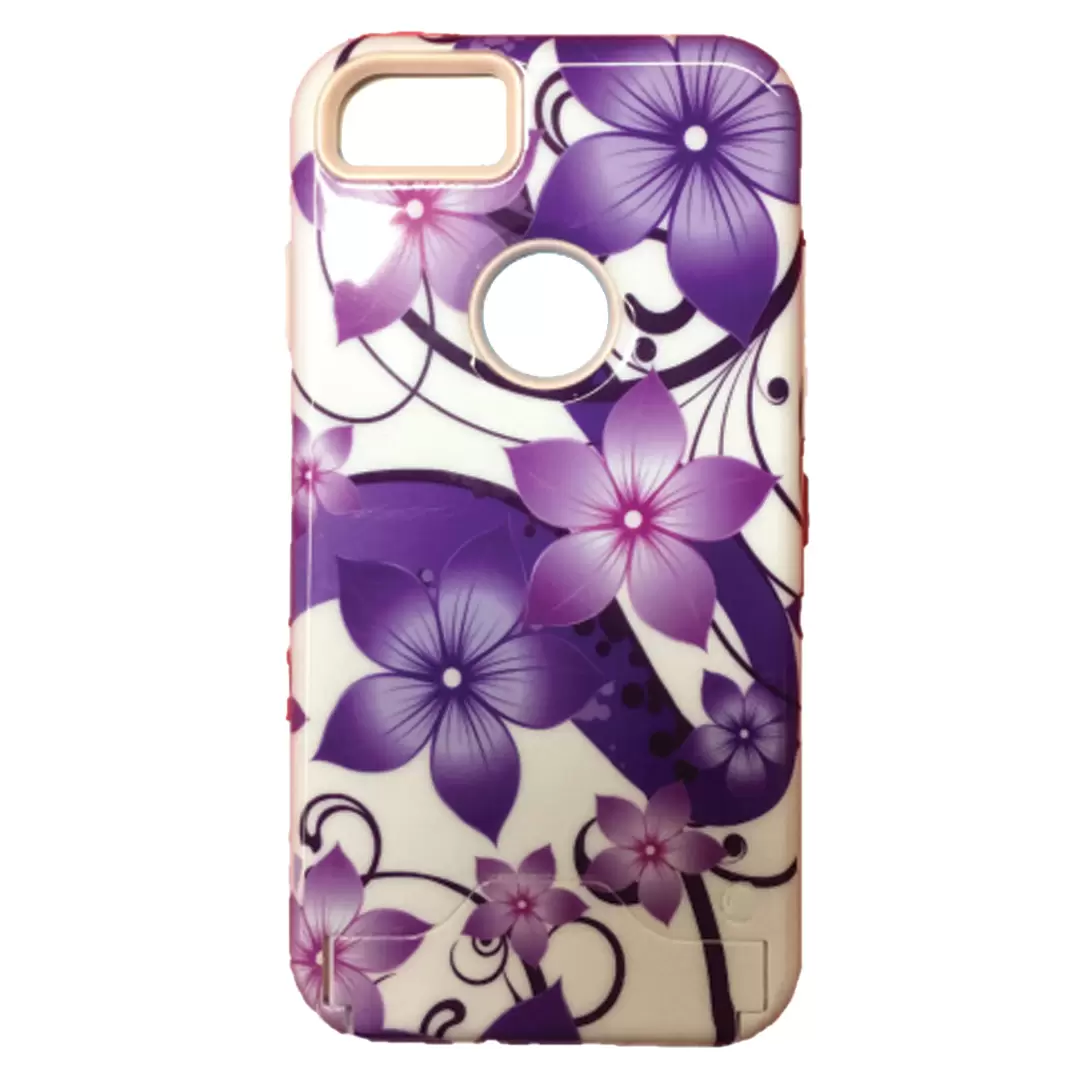 iPhone 7 Plus/8 Plus Printed Barlun Case Purple Flower